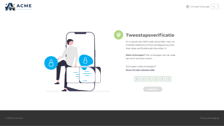 Bij het openen moeten ontvangers een tweestapsverificatiecode invoeren die ze per e-mail of SMS ontvangen.